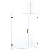 Maxaro Diamond Douchedeur | 155 cm Koper Helder glas Draaideur | Douchedeur glas | Glazen Douchedeur | Nisdeur Douche