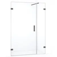 Maxaro Diamond Douchedeur | 135 cm Zwart metaal Helder glas Draaideur