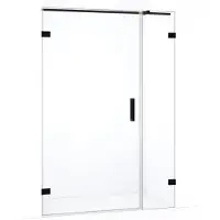 Maxaro Diamond Douchedeur | 115 cm Mat zwart Helder glas Draaideur | Douchedeur glas | Glazen Douchedeur | Nisdeur Douche
