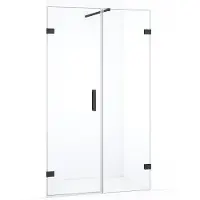 Maxaro Diamond Douchedeur | 115 cm Zwart chroom Helder glas Draaideur
