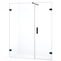 Maxaro Diamond Douchedeur | 145 cm Mat zwart Helder glas Draaideur | Douchedeur glas | Glazen Douchedeur | Nisdeur Douche