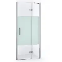 Maxaro Diamond Douchedeur | 80 cm Chroom Helder met matte strook Draaideur