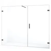 Maxaro Diamond Douchedeur | 235 cm Zwart metaal Helder glas Draaideur