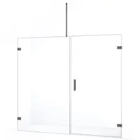 Maxaro Diamond Douchedeur | 195 cm Zwart metaal Helder glas Draaideur