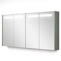 Maxaro Spiegelkast Met Verlichting Modulo 137,6x70cm Saliegroen Badkamer Spiegelkast | Spiegelkast Badkamer | Spiegelkast met Verlichting