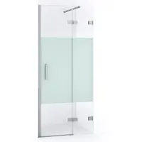 Maxaro Diamond Douchedeur | 80 cm Chroom Helder met matte strook Draaideur