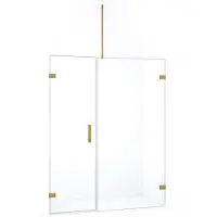 Maxaro Diamond Douchedeur | 145 cm Goud Helder glas Draaideur | Douchedeur glas | Glazen Douchedeur | Nisdeur Douche