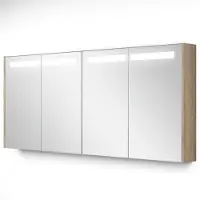 Maxaro Spiegelkast Met Verlichting Modulo 157,6x70cm Lichtbruin Eiken