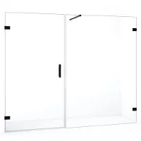 Maxaro Diamond Douchedeur | 225 cm Mat zwart Helder glas Draaideur | Douchedeur glas | Glazen Douchedeur | Nisdeur Douche