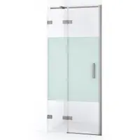 Maxaro Diamond Douchedeur | 80 cm Rvs Helder met matte strook Draaideur