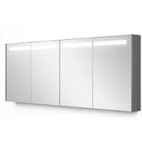 Maxaro Spiegelkast Met Verlichting Modulo 177,6x70cm Middengrijs Badkamer Spiegelkast | Spiegelkast Badkamer | Spiegelkast met Verlichting