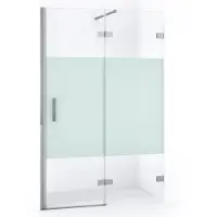 Maxaro Diamond Douchedeur | 120 cm Chroom Helder met matte strook Draaideur