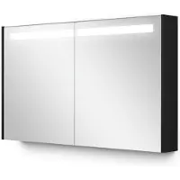 Maxaro Spiegelkast Met Verlichting Modulo 120x70cm Zwart Eiken Badkamer Spiegelkast | Spiegelkast Badkamer | Spiegelkast met Verlichting