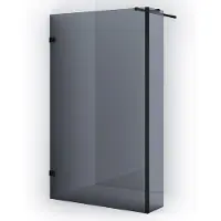 Maxaro Diamond Inloopdouche | 110 cm Mat zwart Rookglas Vaste wand met zijwand