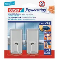 TESA Plakhaakjes Met Powerstrips L Chro Zilver zilver Kunststof Ophanghaken