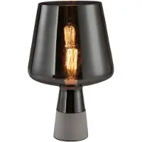 QUVIO Tafellamp retro - Beton met glazen lampenkap - Diameter 24 cm