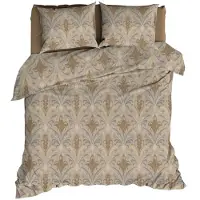 Satin d'or Dekbedovertrek Belgravia Beige Grijs Satijn-200 x 200 / 220 cm | 2-Persoons