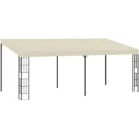 vidaXL Wandtuin, paviljoen, 3x6 meter, crème, stof