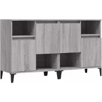 vidaXL Dressoirs 2 st 60x35x70 cm bewerkt hout grijs sonoma eikenkleur