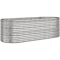 vidaXL Plantenbak 224x80x68 cm gegalvaniseerd staal zilverkleurig