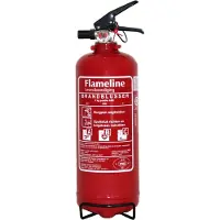 Flameline Poederblusser 2 kilo - poeder brandblusser auto - brandklasse ABC - Incl. wandbeugel en keuringssticker