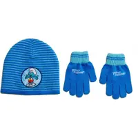 De Smurfen Smurfs winterset Muts Acryl Blauw Donker Blauw 2-delig One-size perfect cadeau