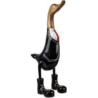 Boltze Eend - Decoratie - Hout - Duurzaam - 50cm. - Bruin - Zwart
