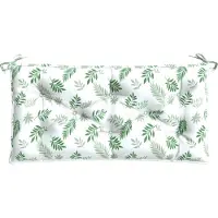 vidaXL Tuinbankkussen bladpatroon 110x50x7 cm stof