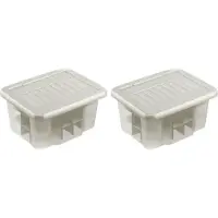 Sunware Kerstballen opbergbox - 4x stuks - zilver - 45 kerstballen - 24 liter - kunststof - opbergen - opruimen