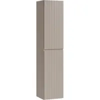 AC-DÉCO Hoge badkamerkast, 160 cm, 2 deuren, kasjmier mat, gefreesd