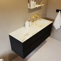 Mondiaz Vica DLux badmeubel 130cm urban 4 lades met wastafel frappe rechts zonder kraangat