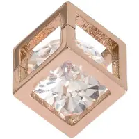 Ixxxi Charm Hollow Cube Stone Zilver