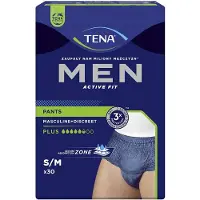 Tena MEN ACTIVE FIT PANTS PLUS MAAT S/M INCONTINENTIE BROEKJES PAK 30 STUKS