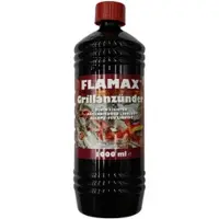 FLAMAX 1x Barbecue/bbq aanmaakvloeistof in fles 1 liter - Brandvloeistof - Aanmaak vloeistof BBQ aanmaken - Barbeque accesoires benodigdheden