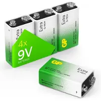 GP Extra Alkaline 9V Batterij - 4 stuks 9 volt batterij (9v blok, MN1604, 6LR61) met nieuwe G-TECH Technologie voor lange looptijd & gepatenteerde lekbescherming