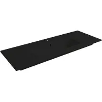 Saqu Fluente dubbele wastafel met 2 kraangaten 121x46x1cm mat zwart