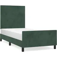 vidaXL Bedframe zonder matras 100x200 cm fluweel donkergroen