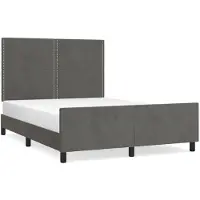 vidaXL Bedframe zonder matras 140x190 cm fluweel donkergrijs