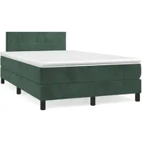 vidaXL Boxspring met matras fluweel donkergroen 120x200 cm