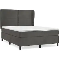 vidaXL Boxspring met matras fluweel donkergrijs 140x200 cm