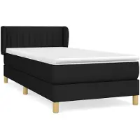 vidaXL Boxspring met matras stof zwart 90x190 cm
