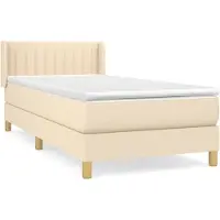 vidaXL Boxspring met matras stof crèmekleurig 100x200 cm