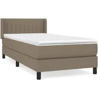 vidaXL Boxspring met matras stof taupe 90x200 cm