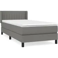vidaXL Boxspring met matras stof donkergrijs 90x190 cm