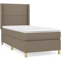 vidaXL Boxspring met matras stof taupe 100x200 cm