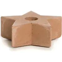Rustik Lys Kandelaar beton - Star kandelaar - terracotta - B5,5xH2,5 cm - set van 2 -