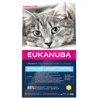Eukanuba Adult Sterilised/Weight Control kip kattenvoer 2 x 2 kg