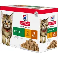 Hill's Pet Nutrition Science Plan Kattenvoer Nat Kitten Poultry Selection Multipack Kip - Kalkoen 12 x 85 gr