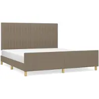 vidaXL Bedframe zonder matras, taupe, 160x200 cm, stof