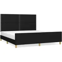 vidaXL Bedframe zonder matras stof zwart 180x200 cm